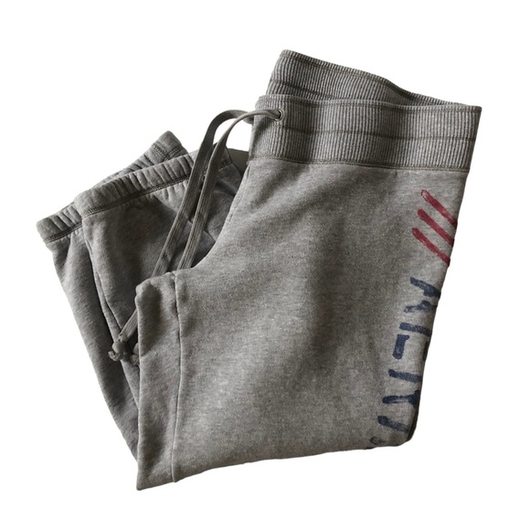 Aerie The Girly Crop Gray Fleece Lined Sweatpants Joggers - Picture 1 of 12